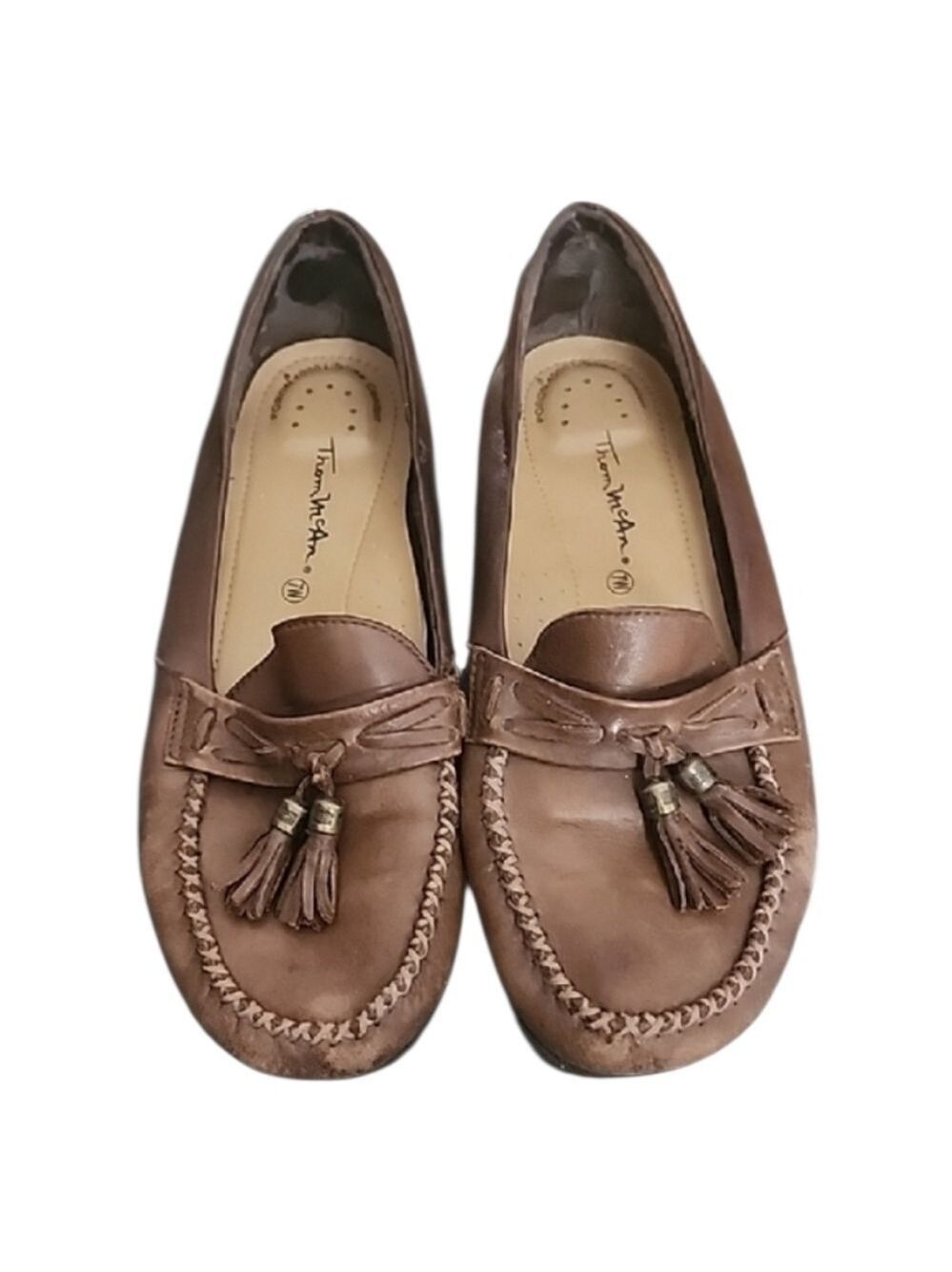 💥4 For $20💥Thom McAn Brown Leather Tassel Loafers